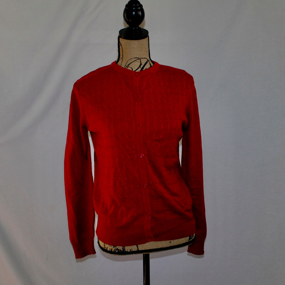 Izod Red Cardigan Sweater Girls Plus 14 1/2-16 1/2